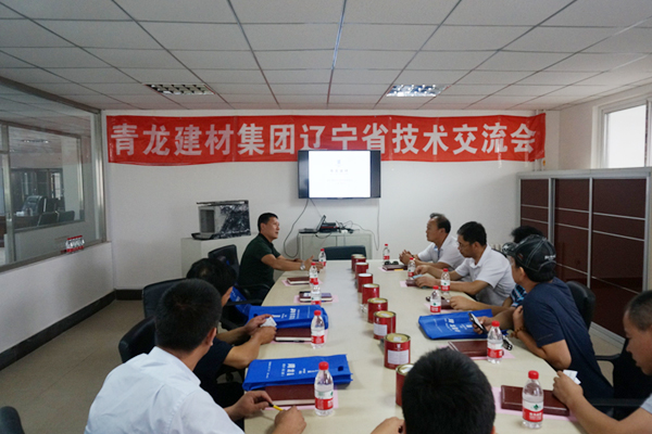 青龍集團(tuán)左總與參會領(lǐng)導(dǎo)就防水技術(shù)等問題進(jìn)行交流 大連防水